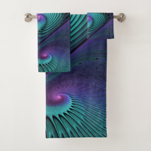 Violet rencontre Turquoise moderne art fractal abs