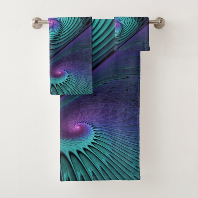 Violet rencontre Turquoise moderne art fractal abs (En situation)