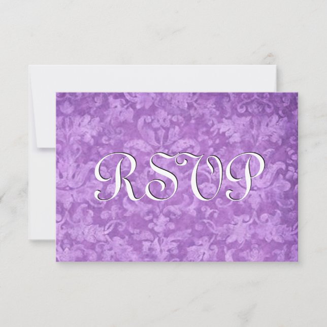 Violet RSVP Vintage Mariage damassé Ver10 (Devant)