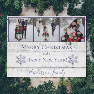 Violet Russe Snowflakes Flat Holiday Carte photo