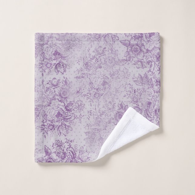 violet rustique, chic shabby, fleurs de lavande pâ (Gant de toilette)
