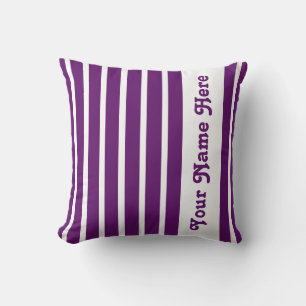 Violet Safari Stripe Coussin avec nom