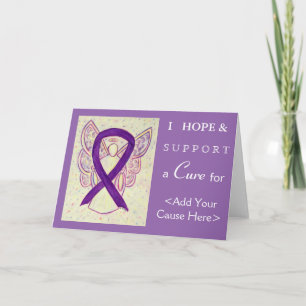 Violet Sensibilisation Ruban Angel Cartes de voeux