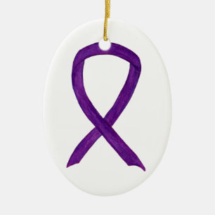 Violet Sensibilisation Ruban Vacances Art Ornement