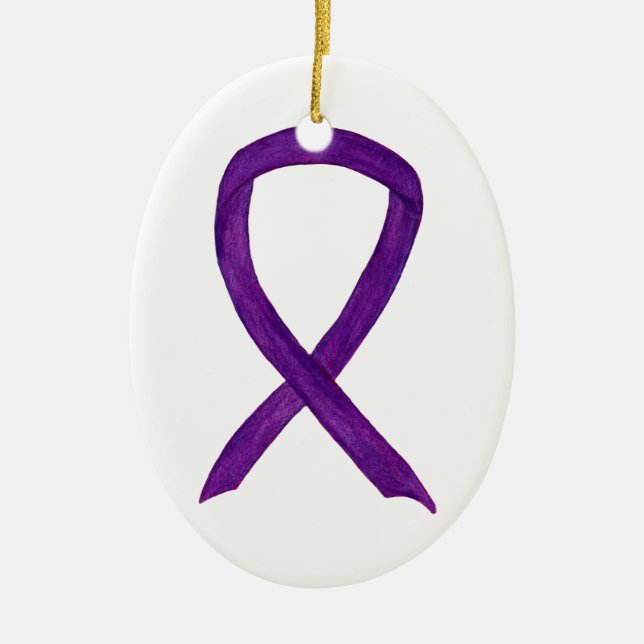 Violet Sensibilisation Ruban Vacances Art Ornement (Devant)