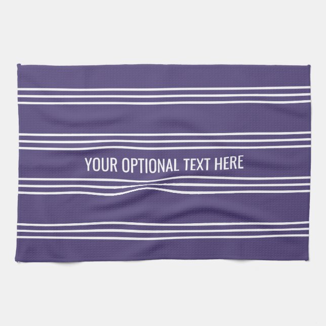 Violet Stripes serviette de cuisine personnalisée (Horizontal)