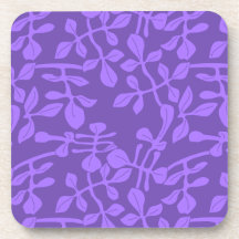 Violet sur le Dessous de verre Motif à feuilles vi