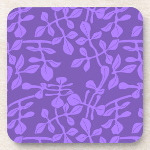 Violet sur le Dessous de verre Motif à feuilles vi