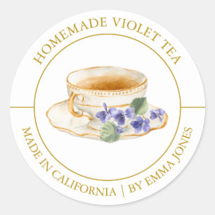 Violet thé étiquette moderne