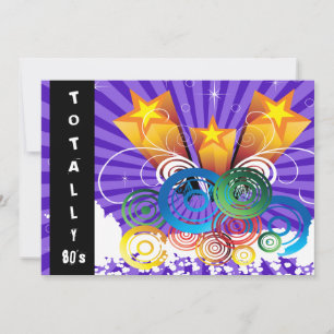 violet totalement 80's rétro party Invitation