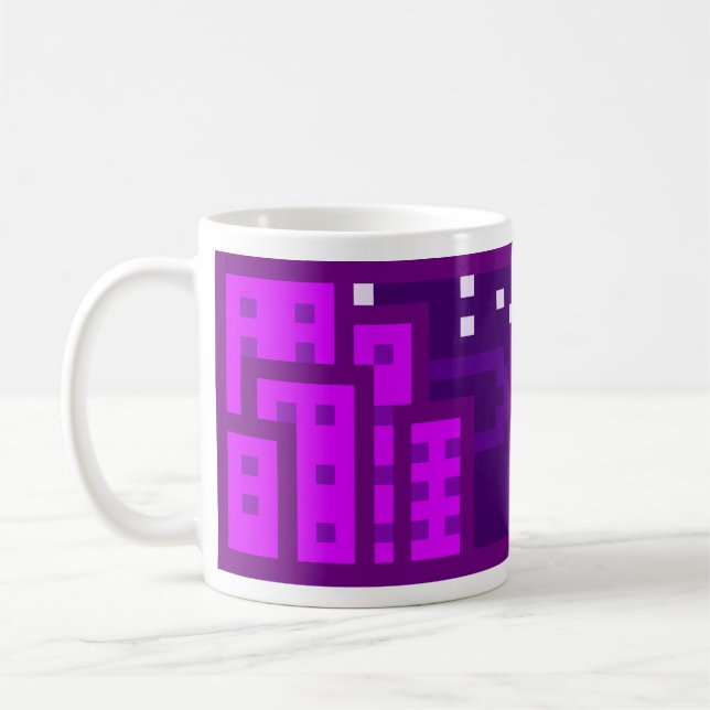 Violet Town la nuit, large, pour Mug (Gauche)