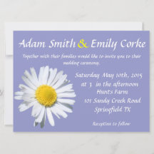 Violet Tulip Daisy Faire-part de mariage