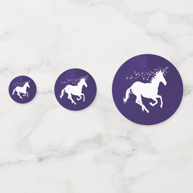Violet Unicorn Mariage table Confetti (Devant)