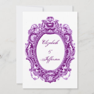 Violet Vintage cadre mariage invitations