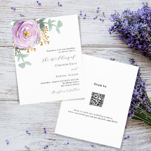 Violet violet fleuri code QR RSVP budget mariage