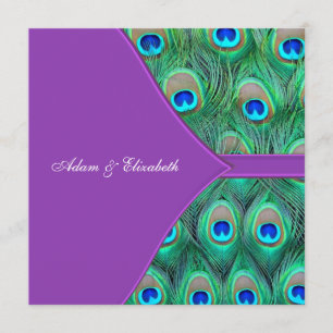 Violet Violet Peacock Invitations de mariage