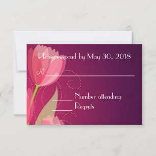 Violet Violet Transparent Mariage Floral RSVP