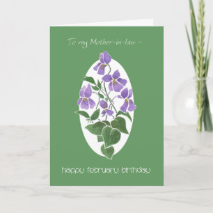 Violets, Carte d'anniversaire de février, Belle-mè
