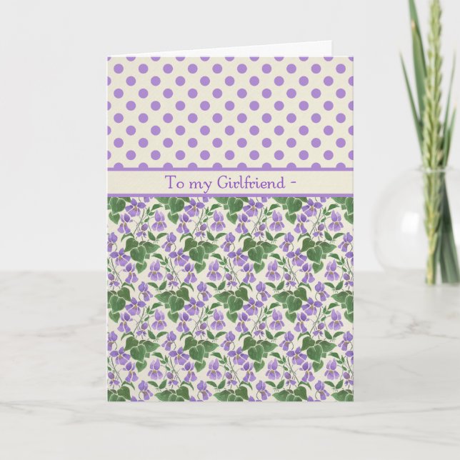 Violets, Février Carte d'anniversaire pour une ami (Devant)