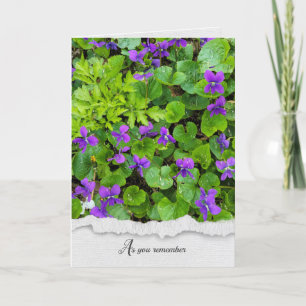 Violets sauvages avec Raindrops carte de sympathie