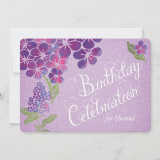 Violets sur le Invitation d'anniversaire personnal