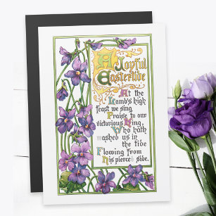 Violets vintages et versets religieux de Pâques