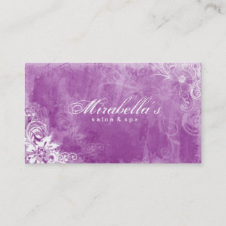 Violette grunge W de salon de carte de visite