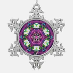 Violette Kaleidoscope Snowflake Ornement