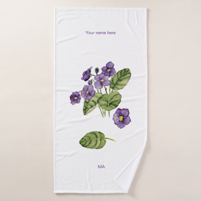 Violette violette aquarelle serviette (Serviette de bain)