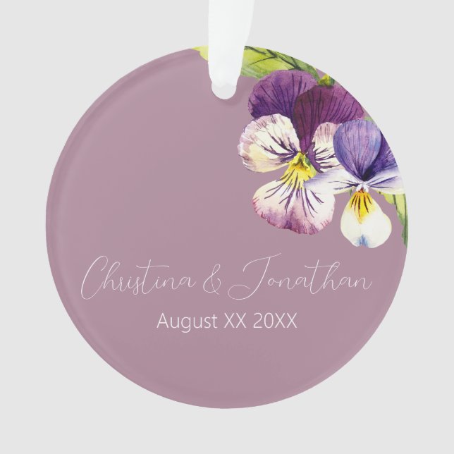 Violettes aquarelles romantiques sur fond violet (devant)