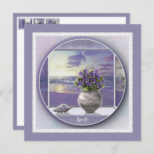 violettes dans un bocal de lune