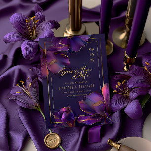 Violettes Lumineuses Élégantes Frappez la Date