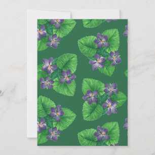 Violettes sur fond vert émeraude