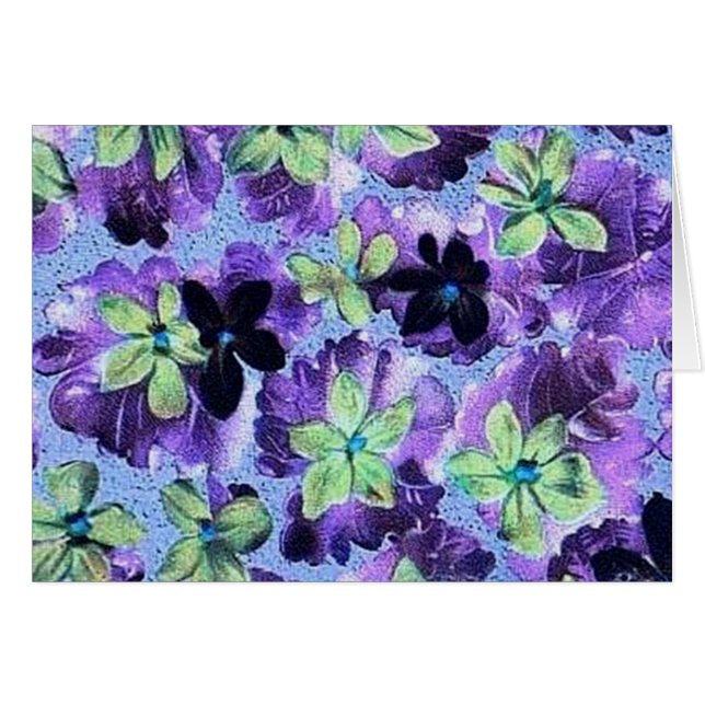 Violettes vertes pourpres vintages (Devant horizontal)