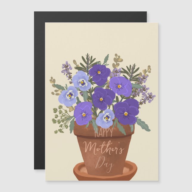 Violettes violettes dans un pot – Fleurs pour la f (Devant / Derrière)