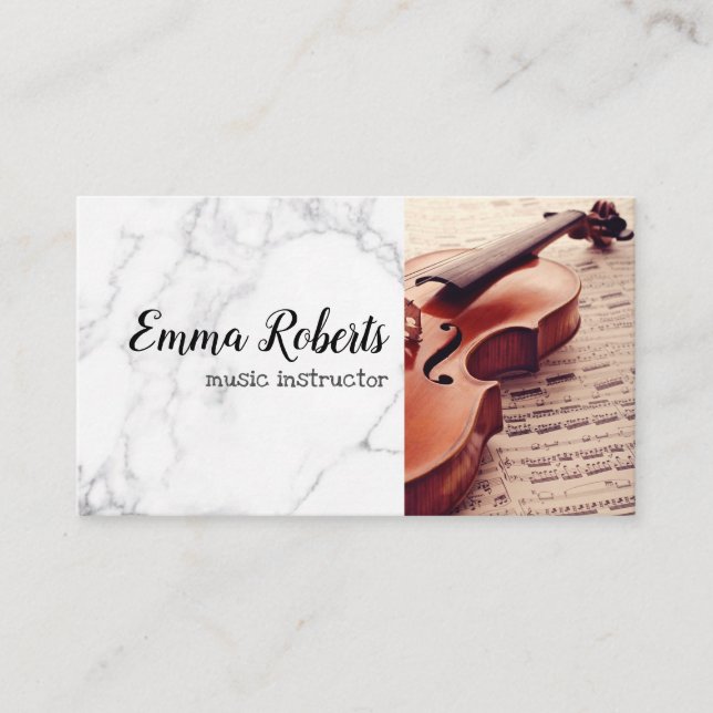 Violon | Carte de visite d'instructeur de musique (Devant)