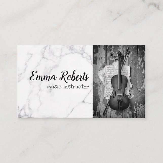 Violon | Carte de visite d'instructeur de musique (Devant)
