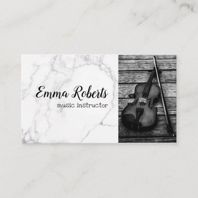 Violon | Carte de visite d'instructeur de musique (Devant)