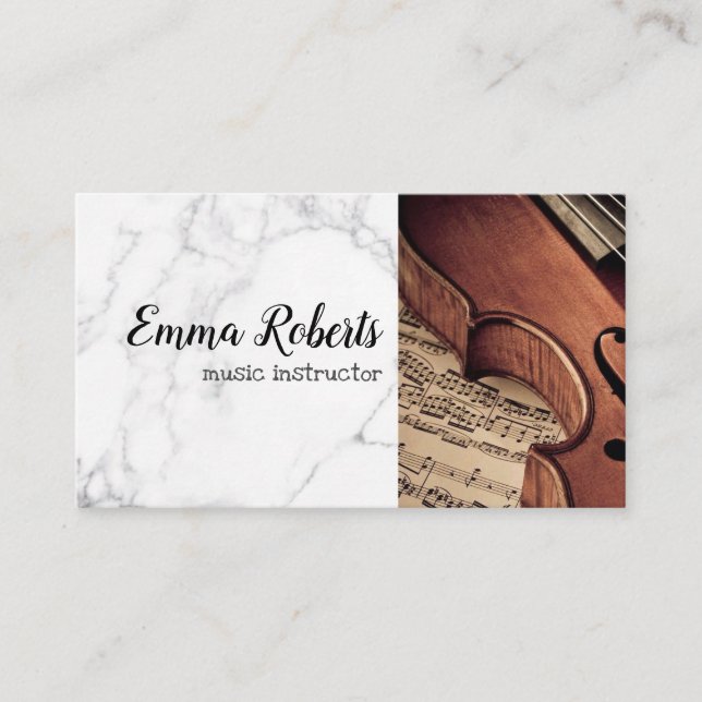 Violon | Carte de visite d'instructeur de musique (Devant)