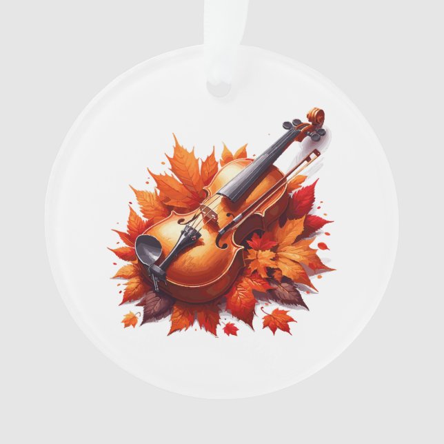 Violon dans le lit de feuilles (devant)