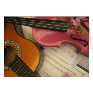 Violon et guitare rose