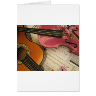 Violon et guitare rose
