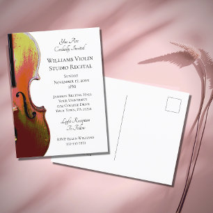 Violon Music Considérant Simple Invitation Carte p
