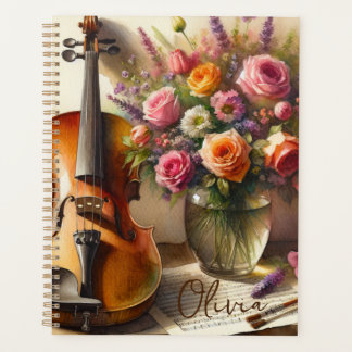 Violon, Partition et un Vase de Fleurs