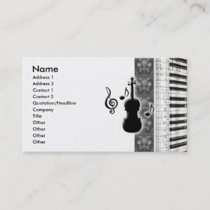 Violon Piano et notes musicales Cartes de visite