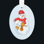 Violon Snowman<br><div class="desc">Un bonhomme de neige portant un foulard à notes de musique et tenant un violon est un drôle de design musical hivernal pour les musiciens à cordes à l'anniversaire, Noël et les vacances d'hiver.</div>