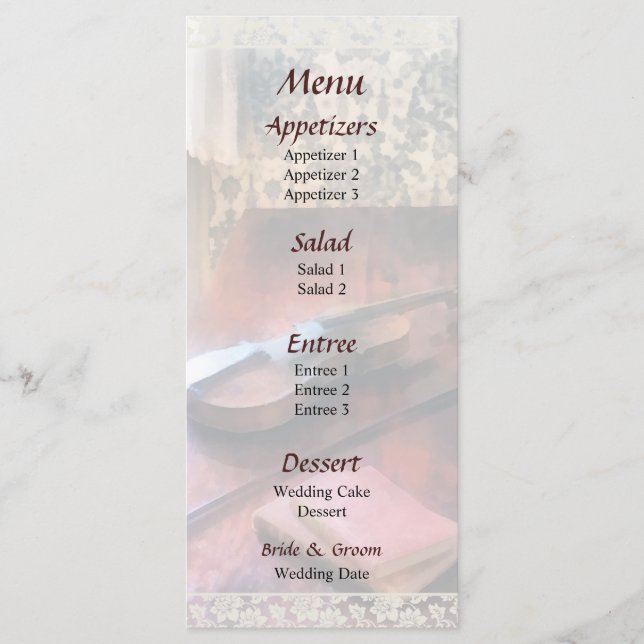 Violon sur le menu Mariage de Credenza (Devant)