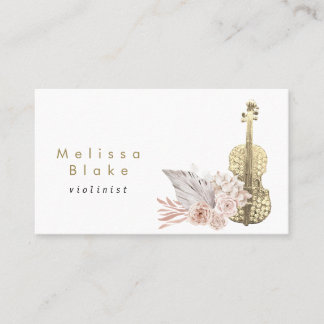 violoniste boho pampas herbe carte de visite