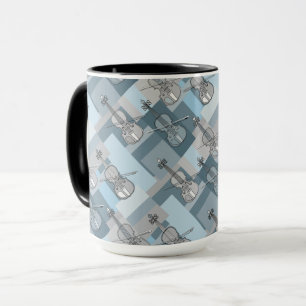 Violons colorés Mug gris bleu