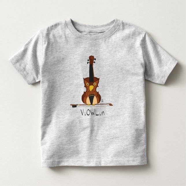 ViOWLin Chouette de violon Musique T-Shirt pour bé (Devant)